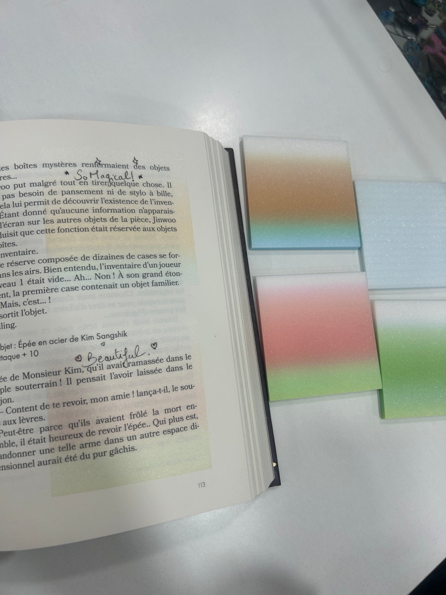 Sticky Notes Glittered and Transparent