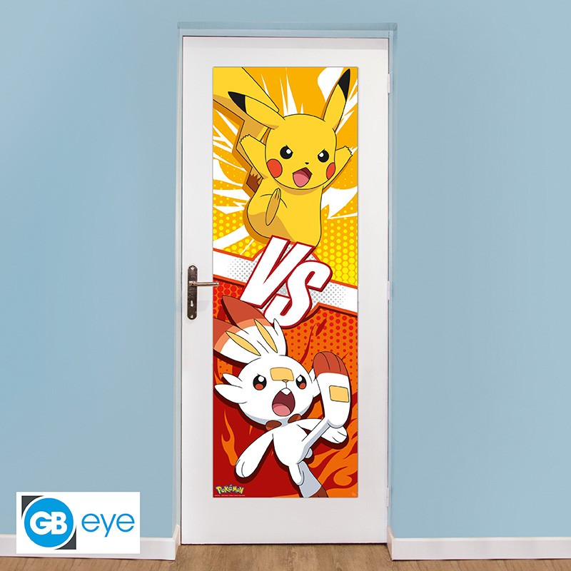 Pokemon - Poster de porte Pikachu et Flambino