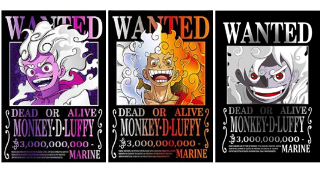 Poster 3D One Piece Wanted Luffy