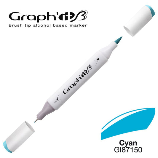 MARQUEUR BRUSH GRAPH'IT ALCOOL- CYAN 7150