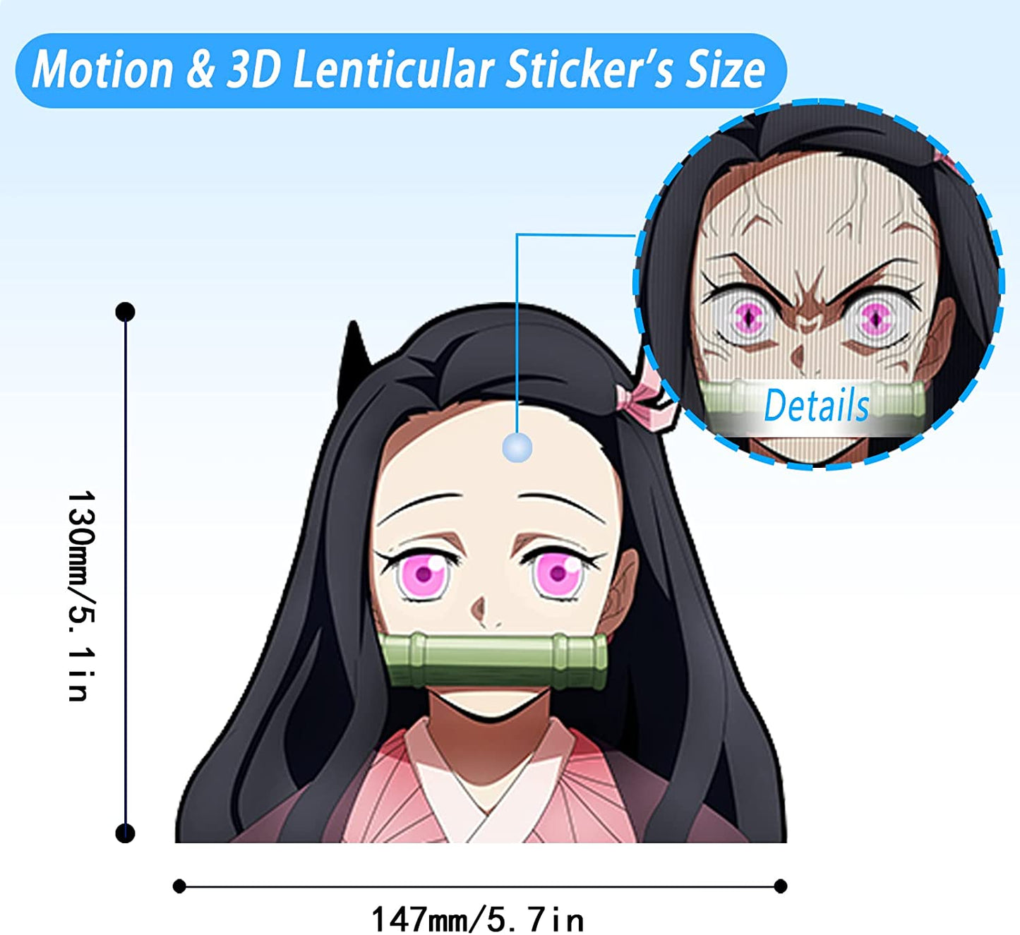 Sticker 3D Demon Slayer - Nezuko- Phone case