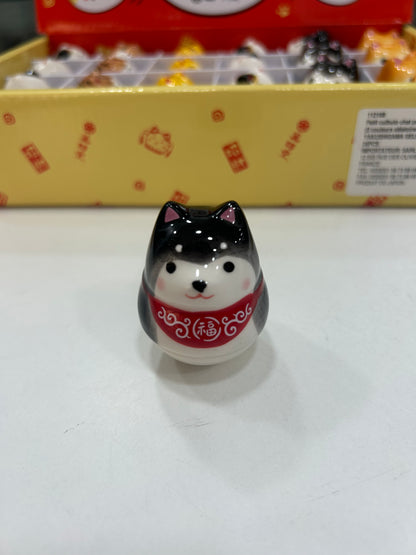 Roly-Poly Chat Porte Bonheur et Chien Shiba