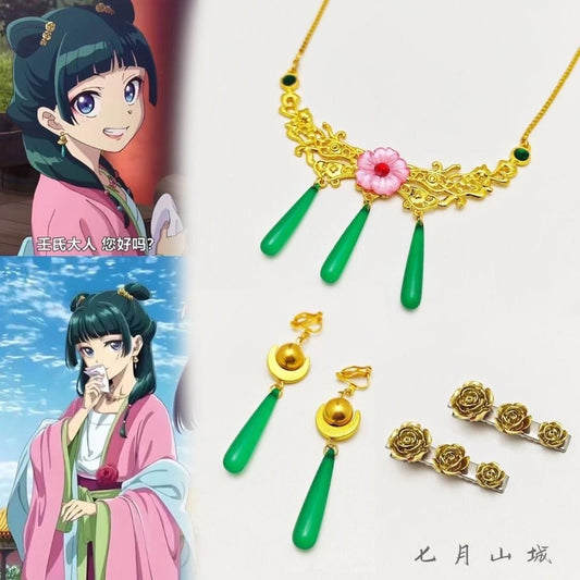 Chaîne + boucles + Gift Les carnets de l’Apothicaire - Maomao