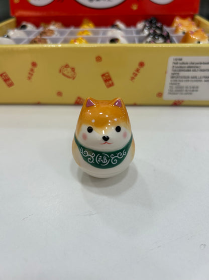 Roly-Poly Chat Porte Bonheur et Chien Shiba