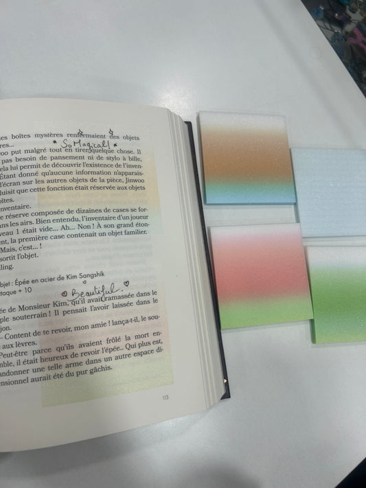 Sticky Notes Glittered and Transparent