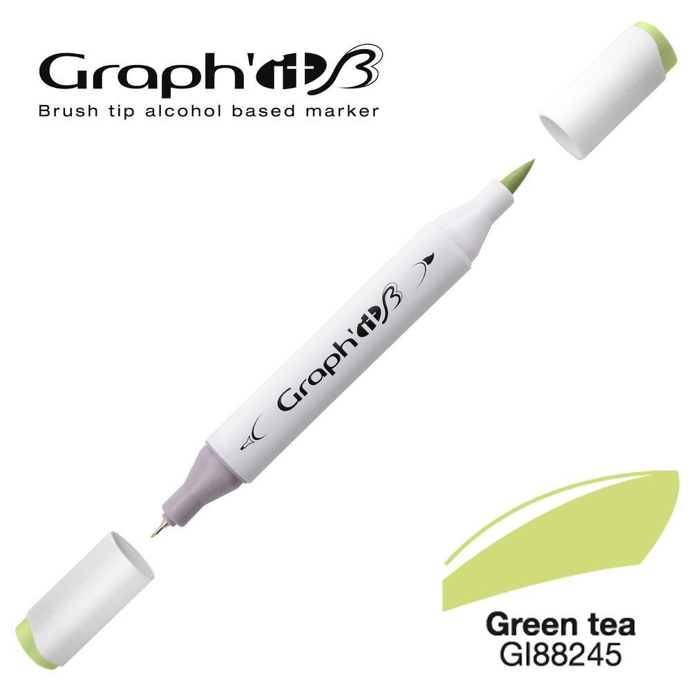 MARQUEUR BRUSH GRAPH'IT ALCOOL- GREEN TEA 8245