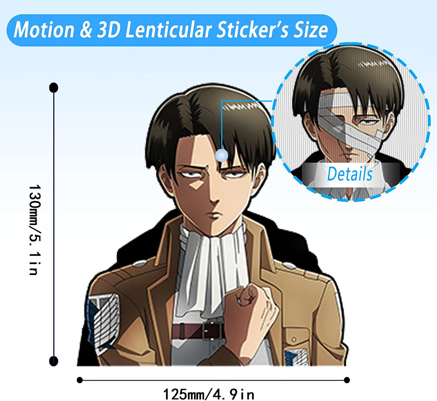 Sticker Attack on titan 3D -Levi- Phone case