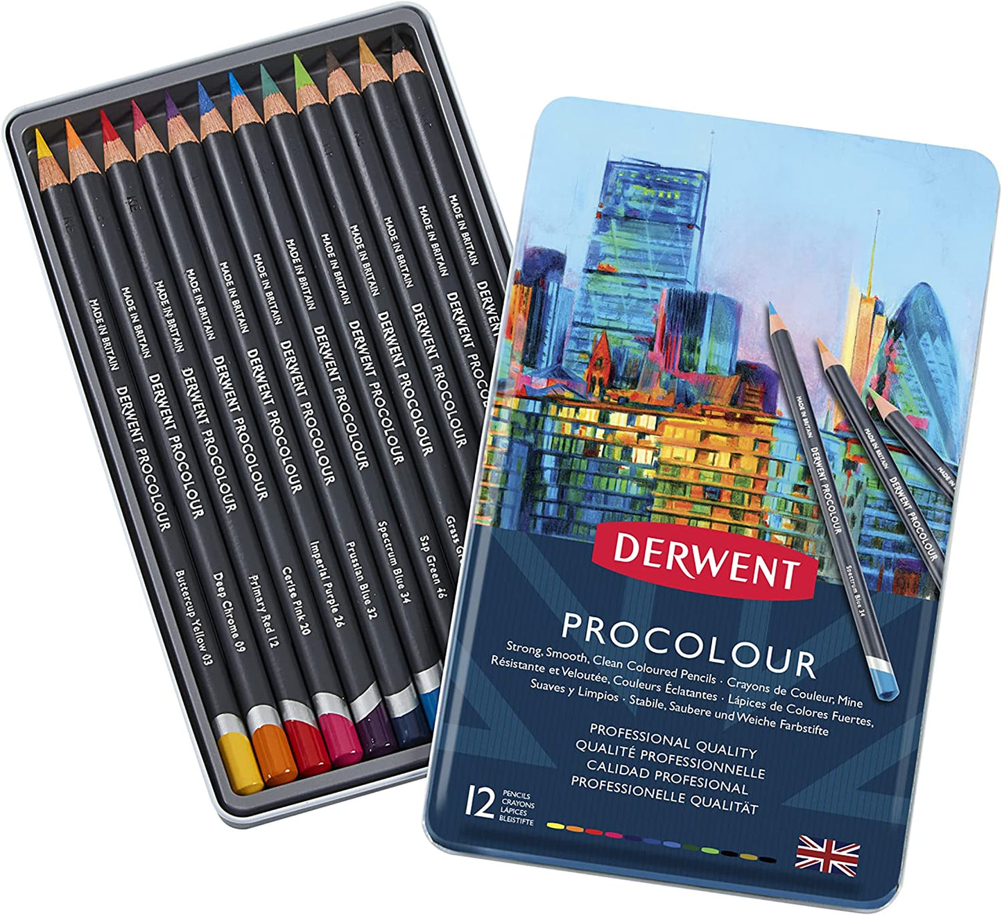 Derwent Procolour - Set de 12 Crayons de Couleurs
