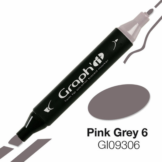 MARQUEUR GRAPH'IT- pink grey 6 9306