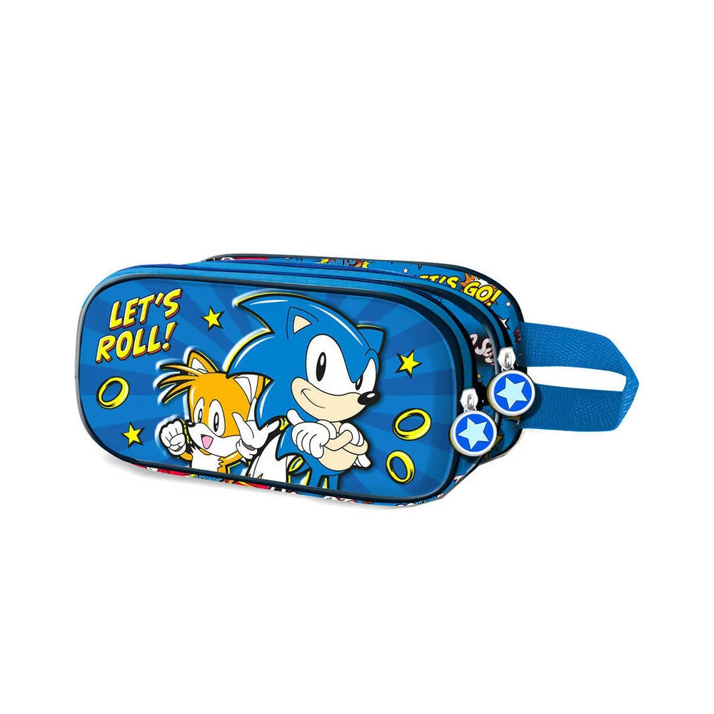 Sonic The Hedgehot Lets Roll 3D double pencil case